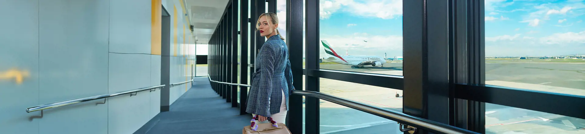 a passenger walking towards the flight
